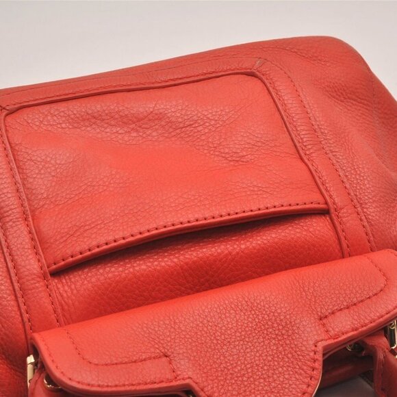 TORY BURCH Amanda Leather 2Way Shoulder Hand Bag Purse Orange - Picture 10 of 15